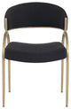 Privet Dining Chair (Set of 2), Black, Brushed Brass Finish