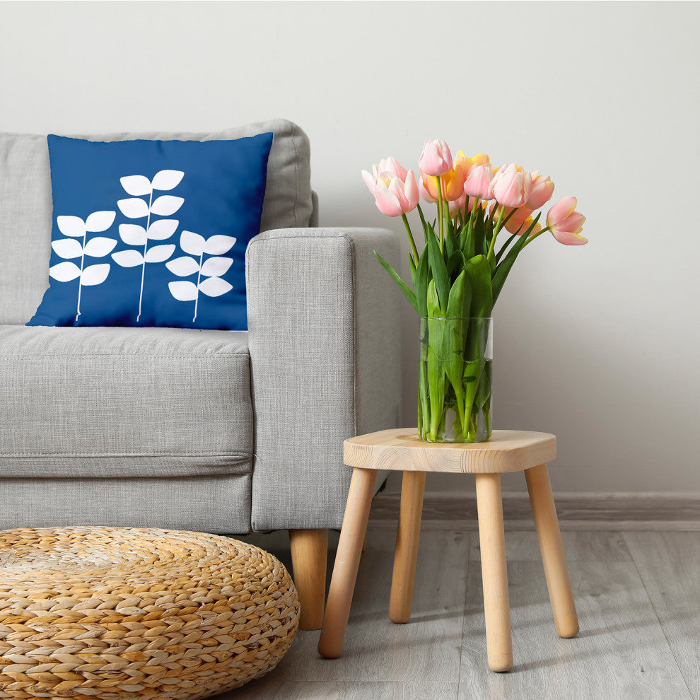 Simple Stems Decorative Throw Pillow, Dark Cobalt Blue, 26"x26"
