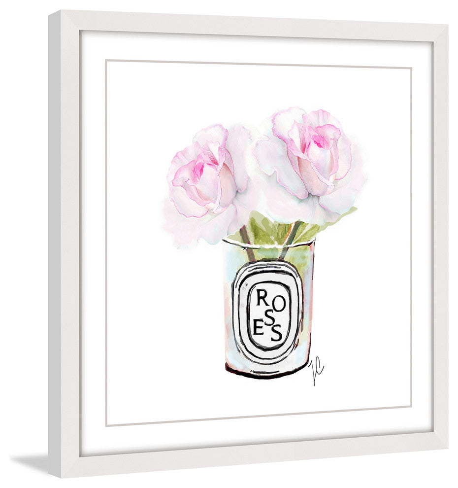"Two Roses" Framed Painting Print, 24"x24"