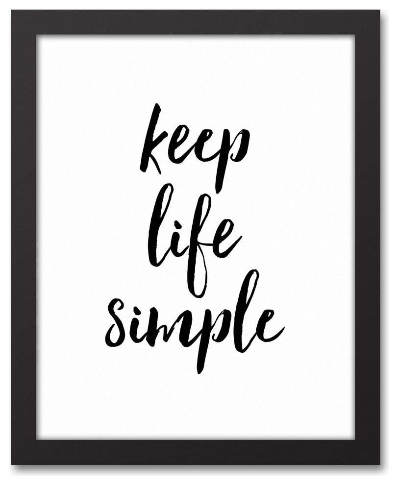 Keep Life Simple 11x14 Black Framed Canvas
