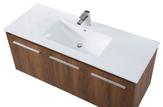 Single Bathroom Floating Vanity, Walnut Brown, 48"