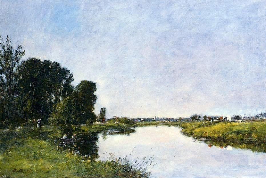 Eugene-Louis Boudin The Touques at Saint-Arnoult Gallery Wrapped Canvas Print