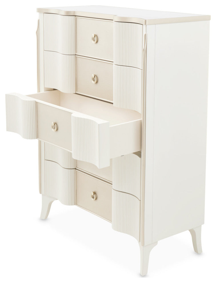 La Marisia 5-Drawer Chest, Creamy Pearl