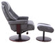 HomeRoots Gray Faux Leather Swivel Adjustable Recliner and Ottoman Set