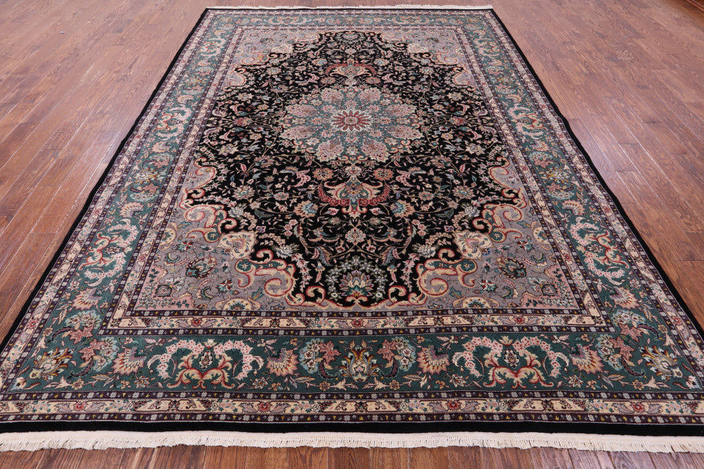 Persian Tabriz Handmade Wool & Silk Rug 8' 9" X 11' 8" - Q13748