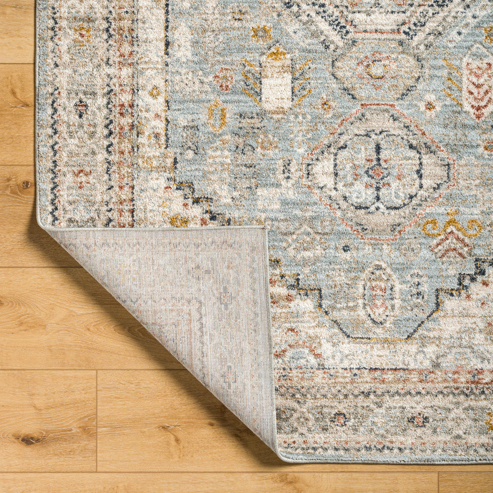 Surya Beckham BCM-2322 Machine Woven Area Rug, Ice Blue, 9' x 12'2"