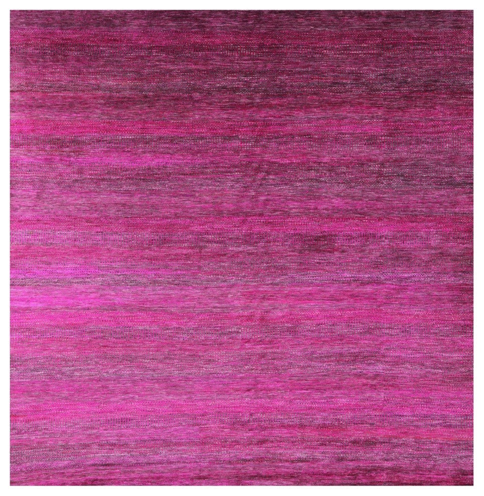 10' Square Hand-Knotted Super Savannah Gabbeh Wool and Silk Rug Q6098
