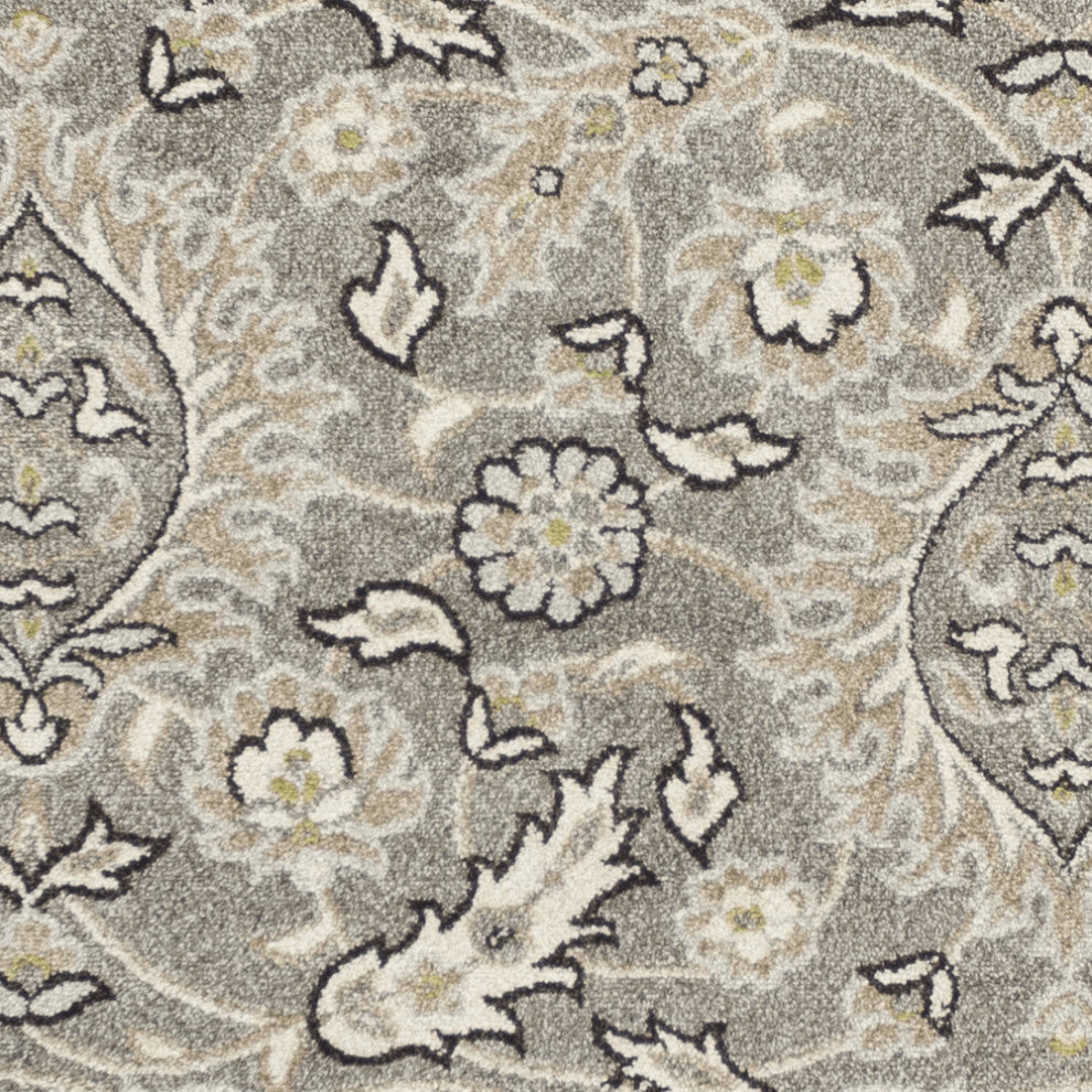 5' X 8' Grey Medallion Uv Treated Area Rug