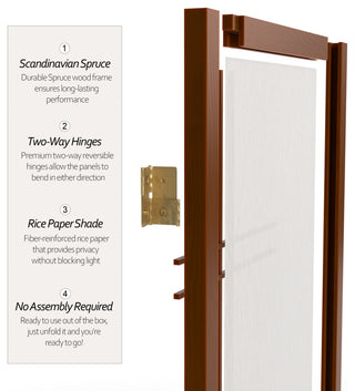 2' Tall Desktop Double Cross Shoji Screen, Walnut, 6 Panels