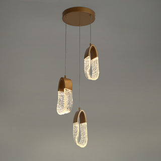 LNC Cleistocactus 3-Light 11.8" Modern Cluster Loop Chandelier, Gold