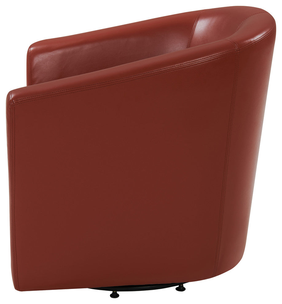 Hayden Swivel Accent Arm Chair, Pumpkin, Bonded Leather