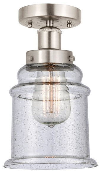Innovations 616-1F-SN-G184 Canton 1 Light Semi-Flush Mount, Brushed Satin Nickel