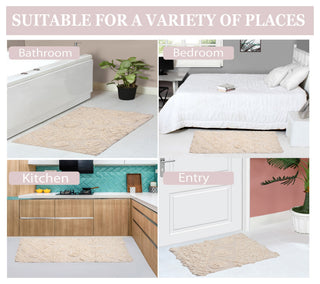 Modesto Bath Rug Bath Rug Set, Machine Wash, 24x40" Rectangle, Ivory