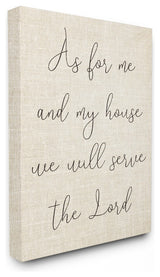 My House Will Serve The Lord Script Typography Canvas Wall Art, 24"x30"