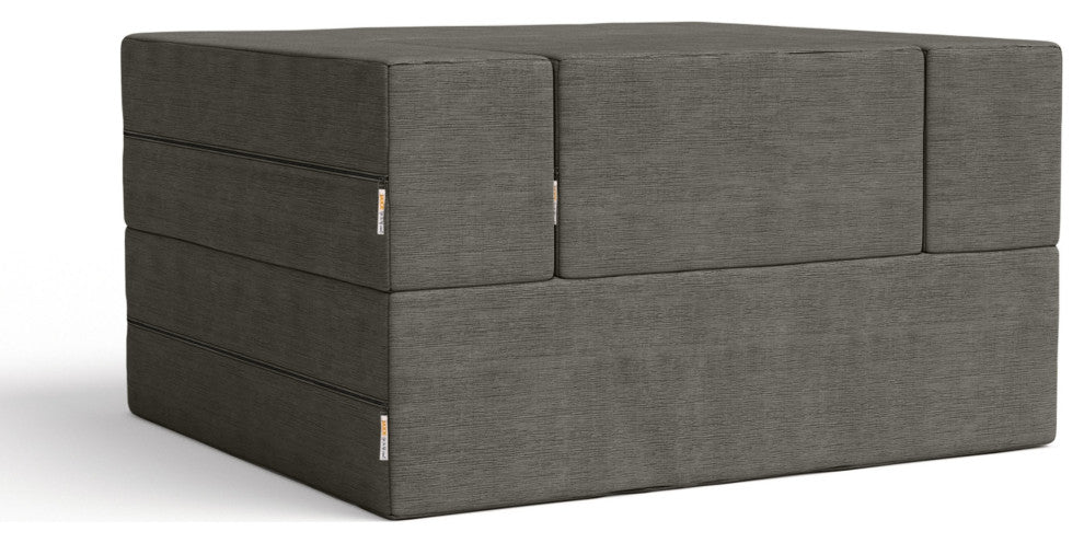 Jaxx Zipline Convertible Sleeper Chair & Ottoman / Twin-Size Bed, Charcoal