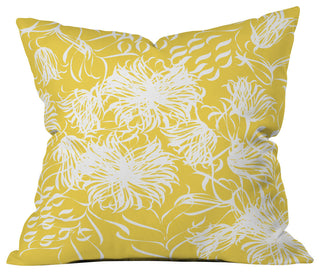 Vy La Bright Breezy Yellow Outdoor Throw Pillow