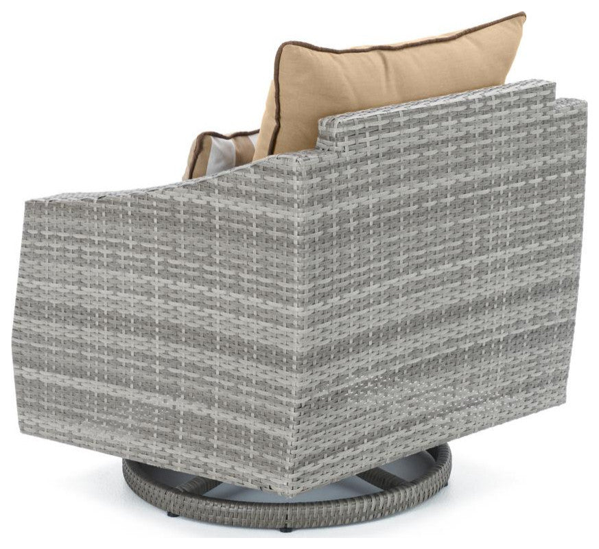 Cannes Deluxe 8 Piece Aluminum Outdoor Patio Sofa and Club Chair Set, Maxim Beige