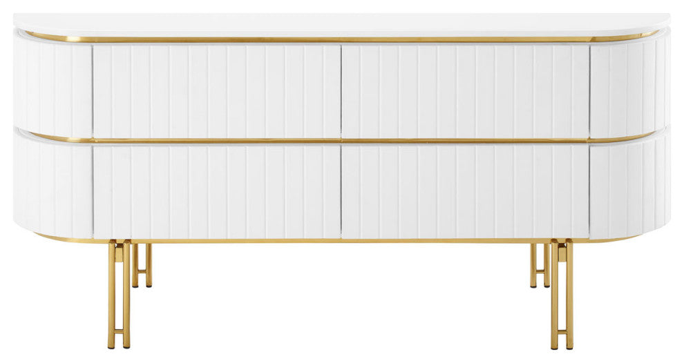 Console Entry Table Sideboard, White, Velvet, Modern, Mid Century Hotel Lounge