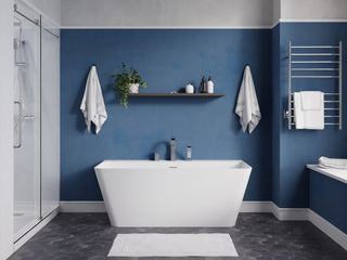 VAULT 59 in. Acrylic Flatbottom Freestanding Bathtub, White