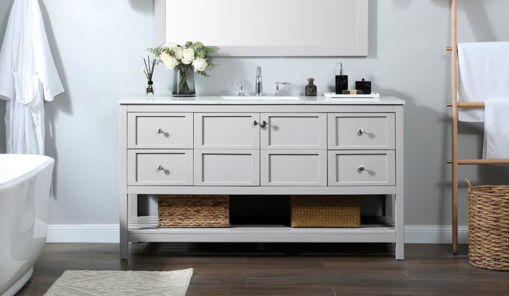 Elegant VF16460GR 60"Single Bathroom Vanity, Gray