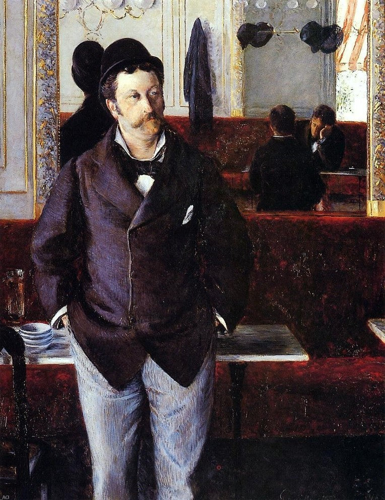 Gustave Caillebotte In a Cafe, 21"x28" Wall Decal