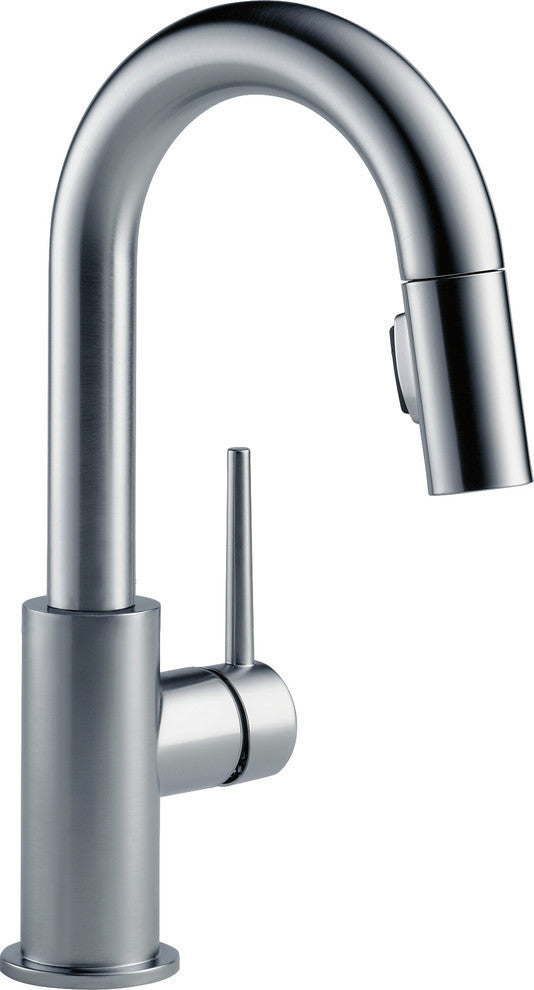 Delta Trinsic Single Handle Pull-Down Bar / Prep Faucet, Arctic Stainless
