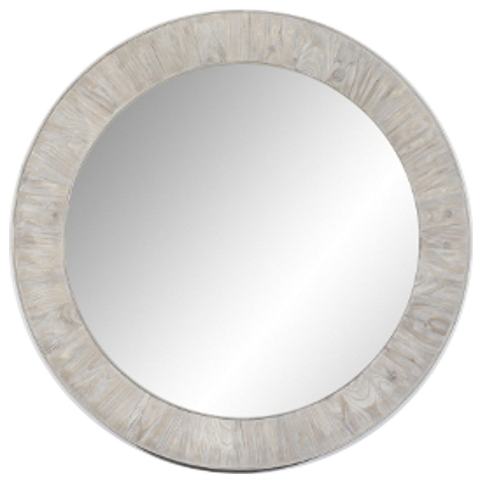 Round 35" Solid Fir Mirror