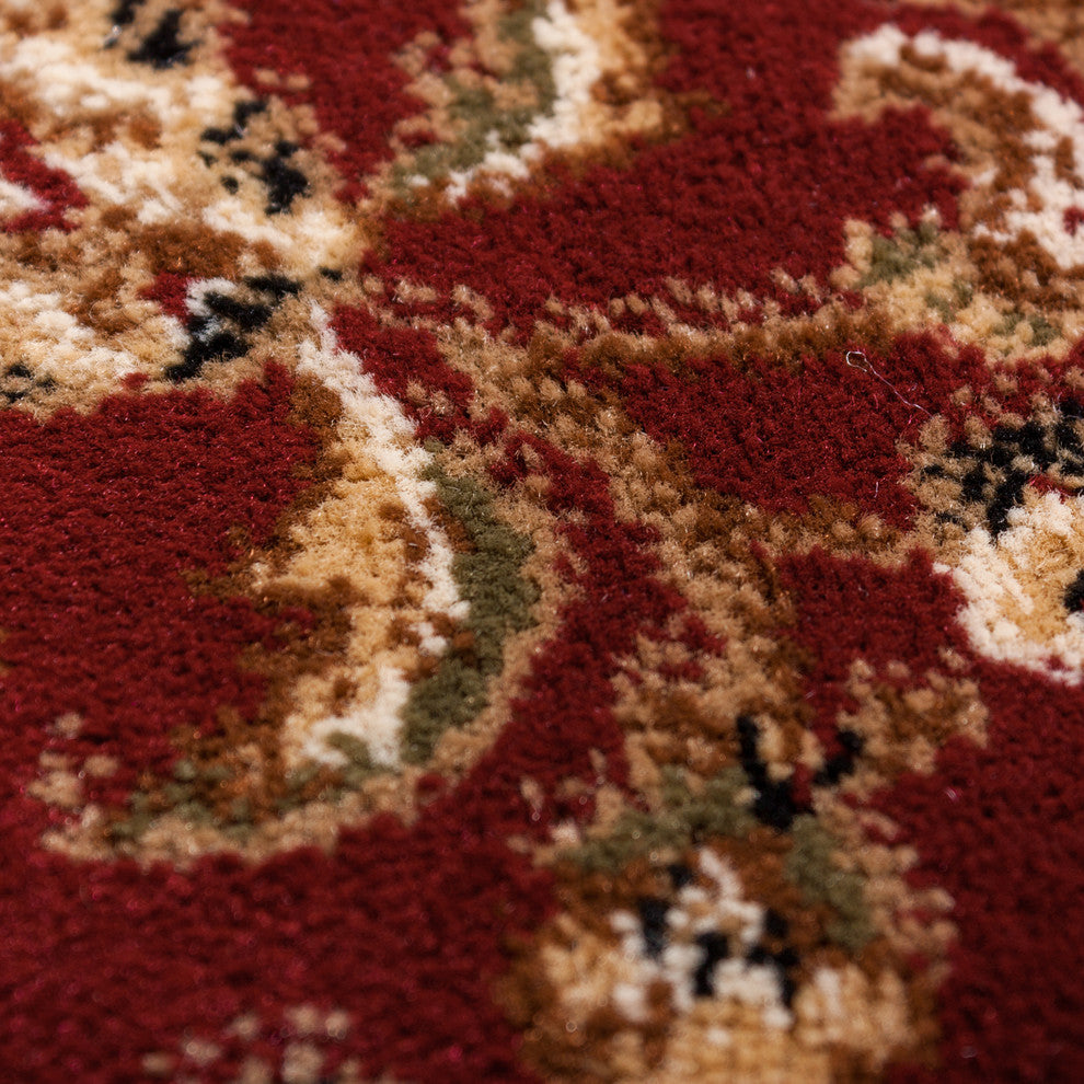 Well Woven Barclay Medallion Kashan Area Rug, Red, 7'10''x9'10'' Oval