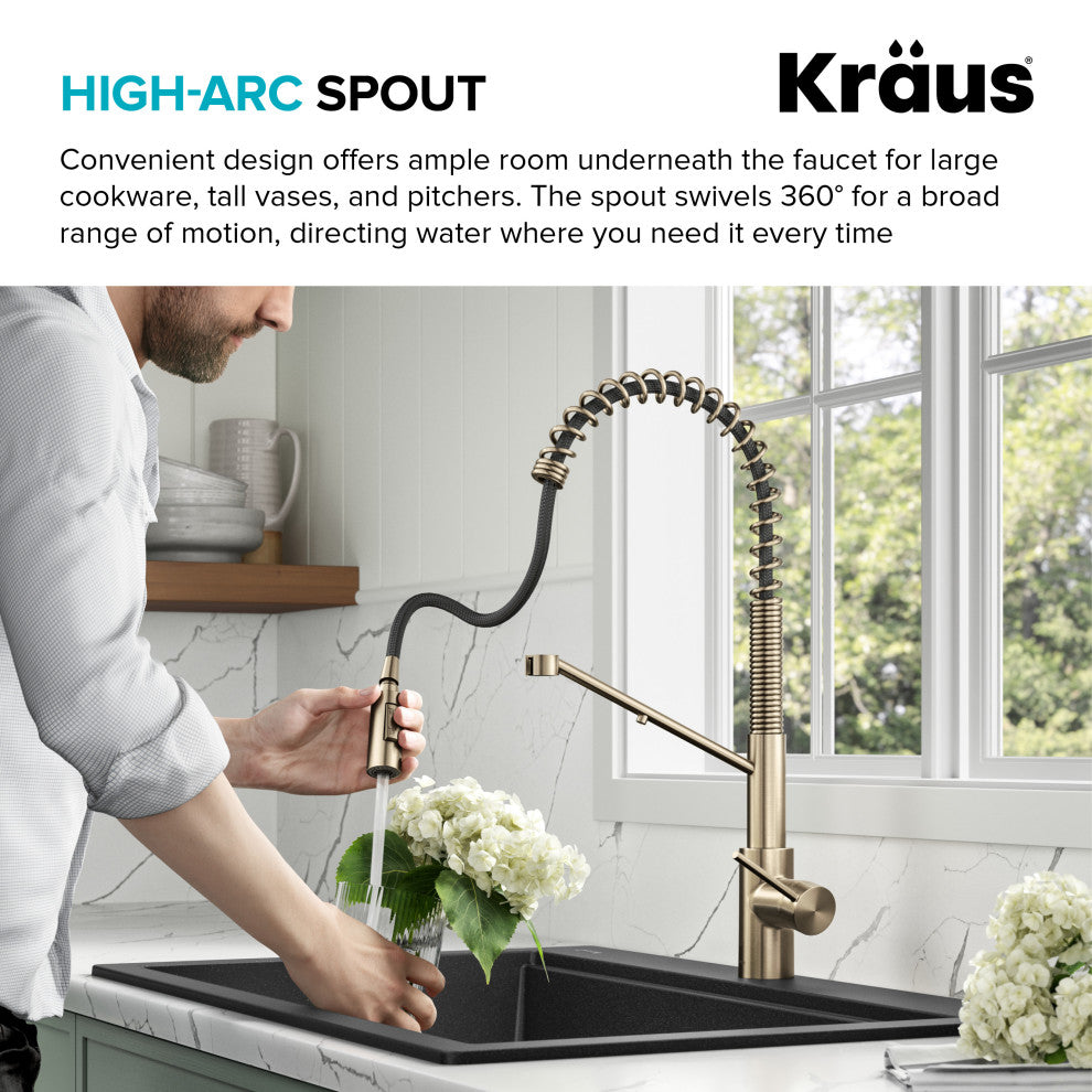 Oletto Commercial Pull-Down Filter Kitchen Faucet, MB