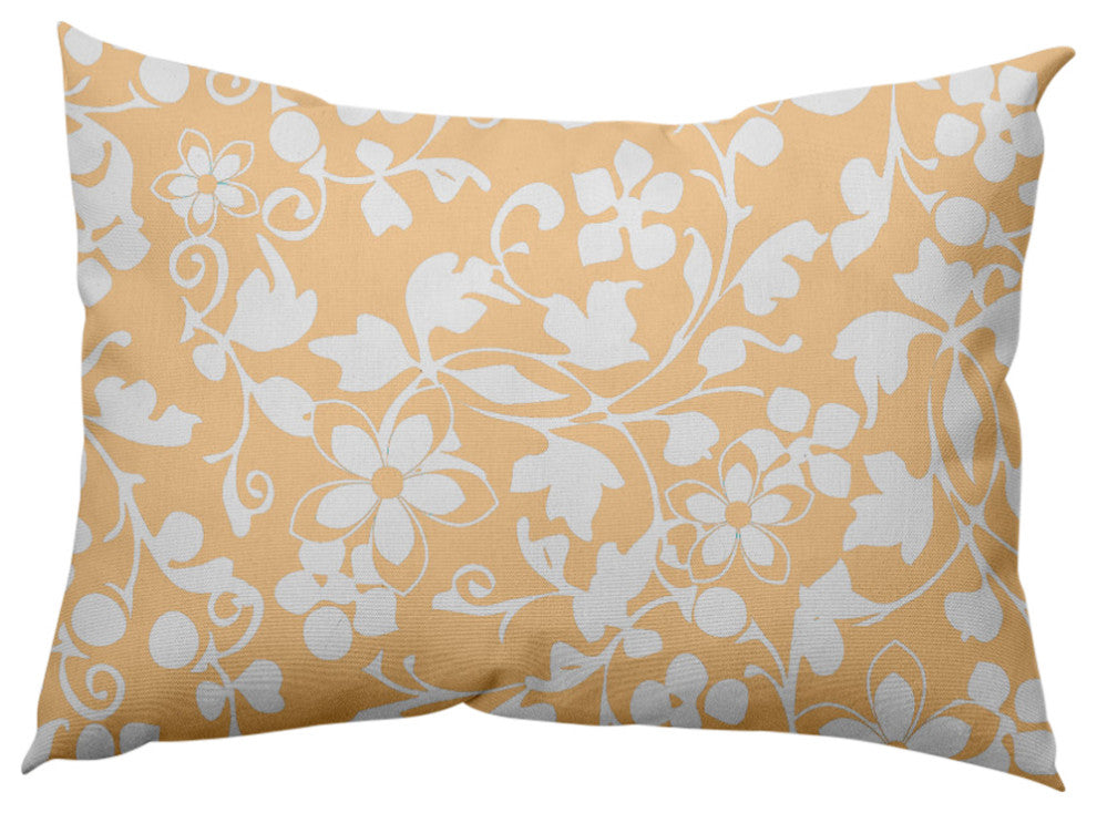 Evelyn Decorative Throw Pillow, Corn Yellow, 14"x20"