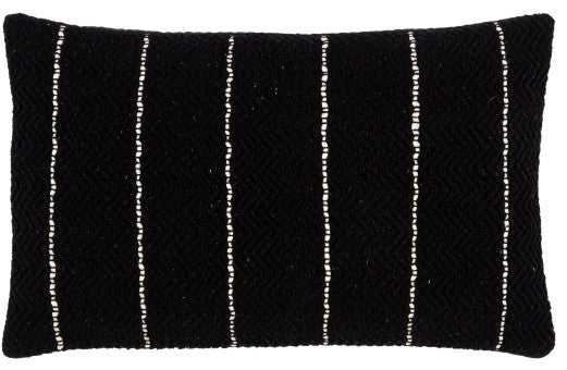 Surya Ontario Black Pillow Cover 14"H X 22"W