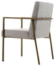 Modrest Burnham Modern Light Grey and Brass Arm Dining Chair