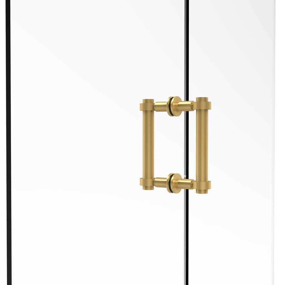 Contemporary 6" Back to Back Shower Door Pull, unlacquered Brass