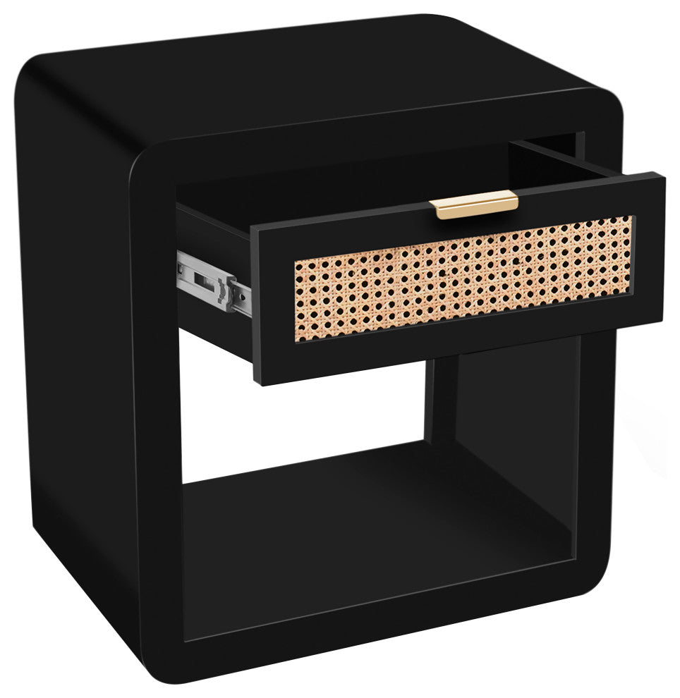 Langham Night Stand, Black, Large