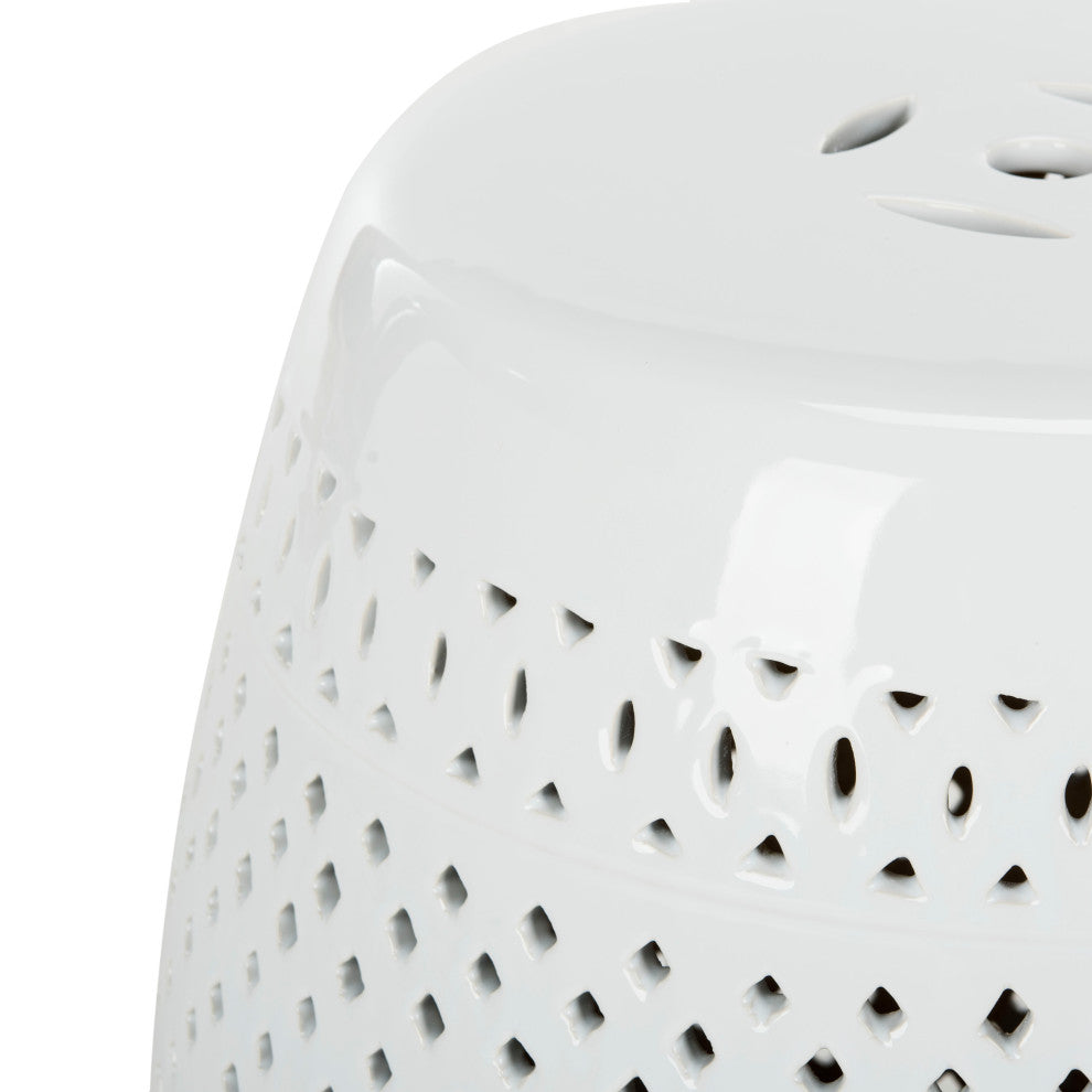 Safavieh Diamond Garden Stool, White