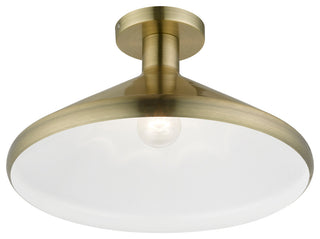 Livex Lighting 1 Light Antique Brass Semi-Flush Mount
