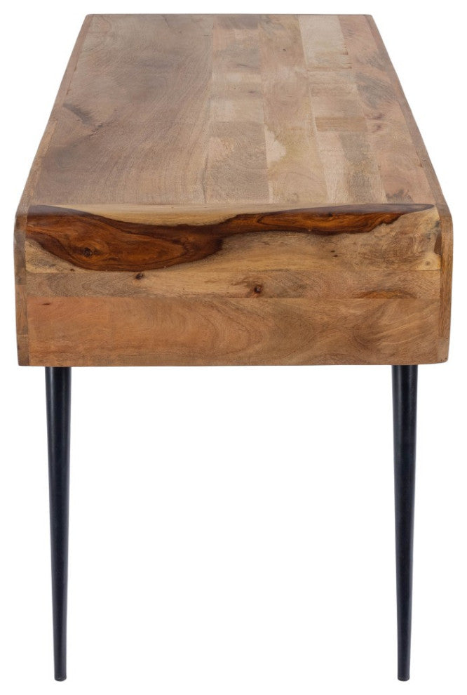 Natural Wood and Metal Desk