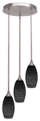 Empire 3-Light Cluster Pendalier, Brushed Nickel/Black Matrix
