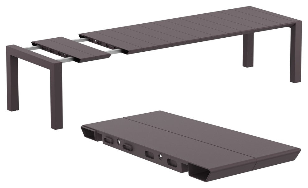 Compamia Vegas XL 102"-118" Extendable Dining Table, Wicker Brown