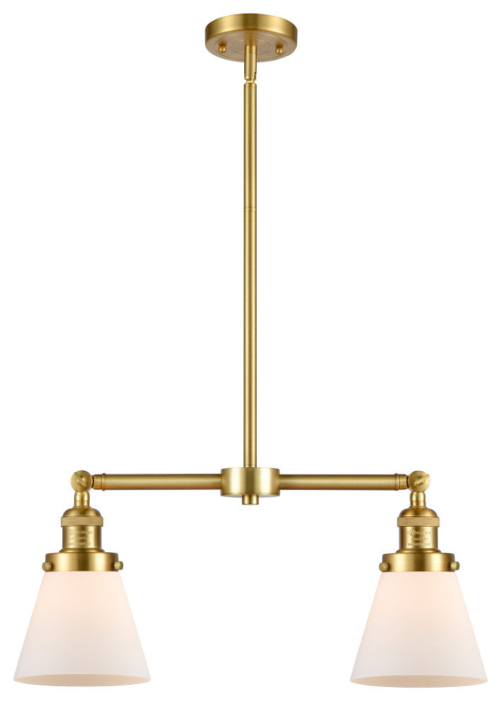Cone Island Light, Satin Gold, Matte White