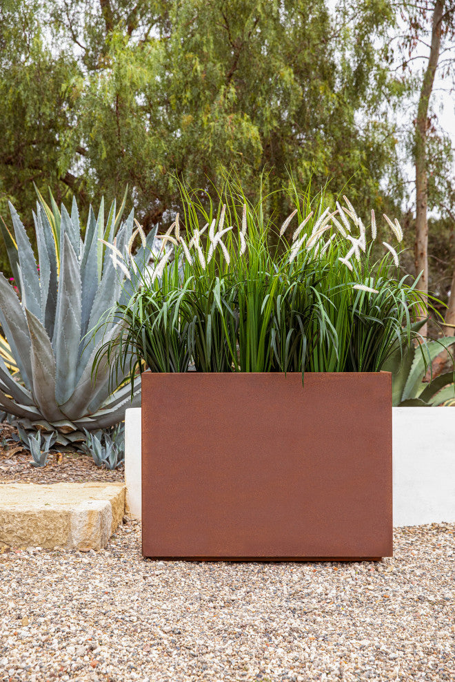 Metallic Series Corten Steel Span Planter, Large