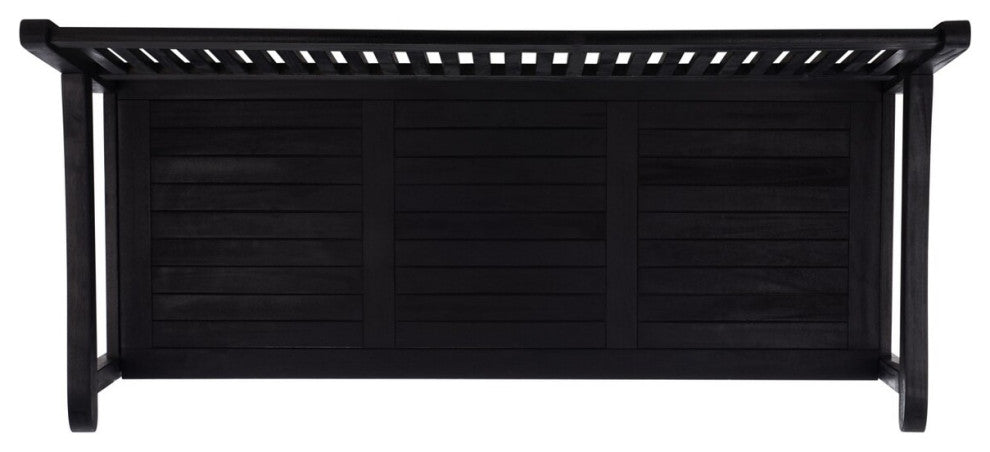Safavieh Outdoor Brisbane Storage Bench Black