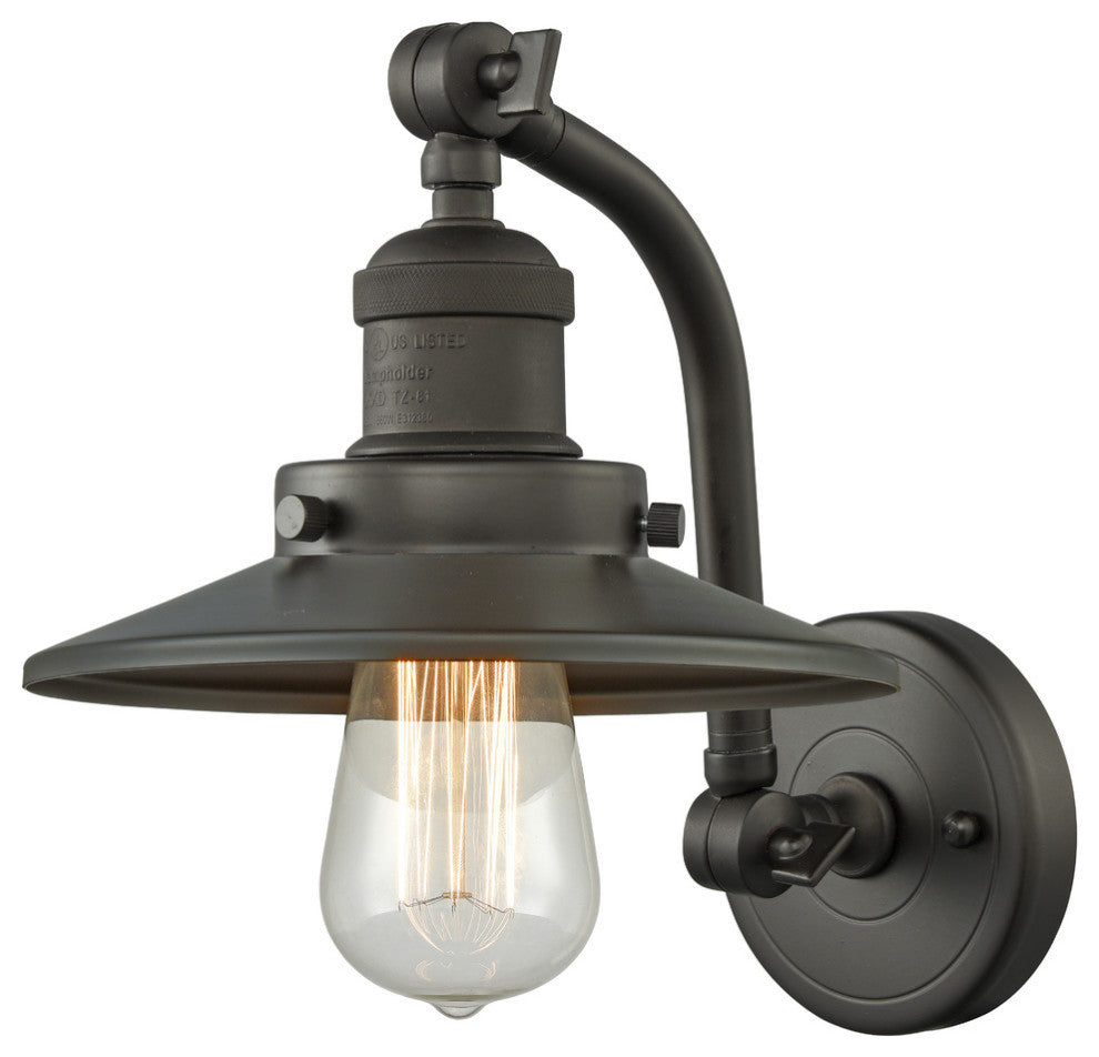 Railroad 1-Light Sconce, Oil Rubbed Bronze, Incandescent