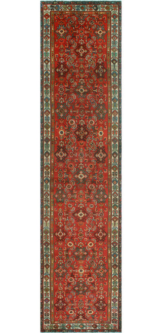 Fine Vintage Distressed Will Red/Beige Runner, 3'4x14'3