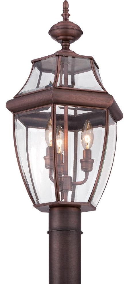 Quoizel NY9043 Newbury 3 Light 23" Tall Post Lantern - Pewter