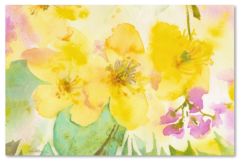 'Yellow Trio' Canvas Art by Sheila Golden