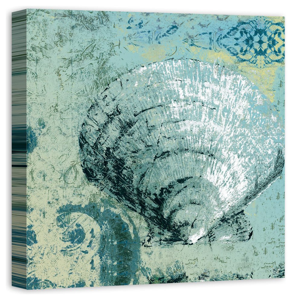 "Emerald Clam Shell" Canvas Wall Art, 24x24