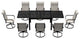 9 Piece Metal Frame Patio Dining Set, Aluminum Extendable Dining Table