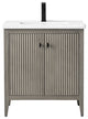 Vanity Art Freestanding Vanity, Driftwood Gray, 30", Single Sink, Matte Black