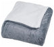 Floral Etched Fleece Blanket with Sherpa Backing, King, Gray